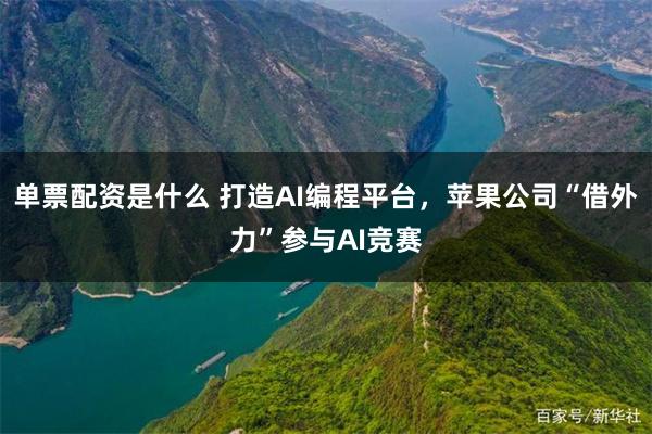 单票配资是什么 打造AI编程平台，苹果公司“借外力”参与AI竞赛
