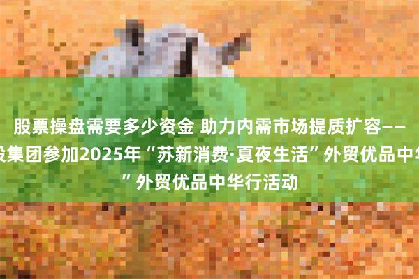 股票操盘需要多少资金 助力内需市场提质扩容——苏豪控股集团参加2025年“苏新消费·夏夜生活”外贸优品中华行活动